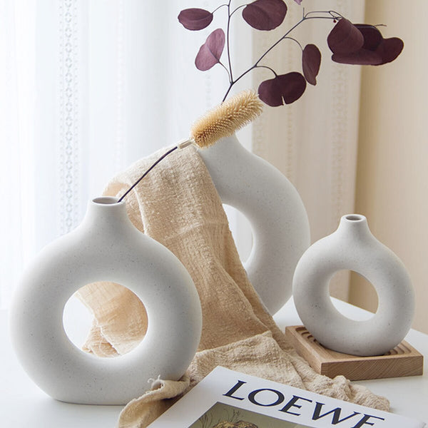 Nordic Ceramic Donut Vase