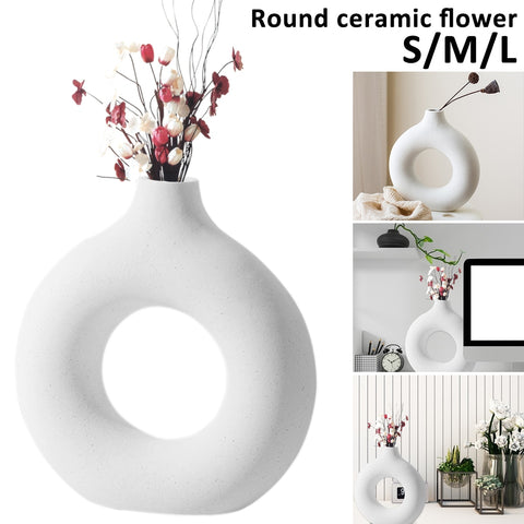 Nordic Ceramic Donut Vase