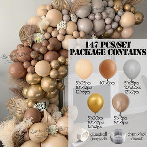 Balloon Arch Garland Kit - Khaki and Cream Gradient