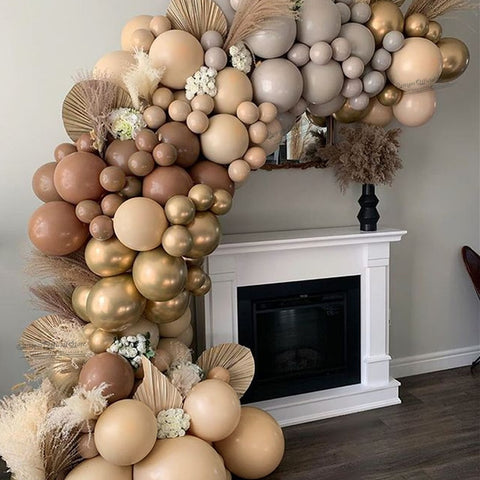 balloon arch garland cream colors