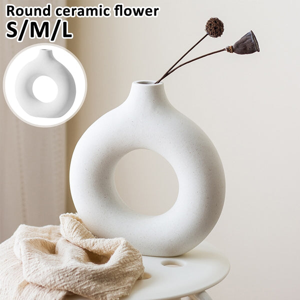 Nordic Ceramic Donut Vase